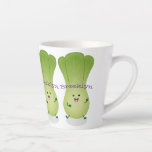 Caneca De Café Latte Imagem de desenho animado bonito de "baby bok choy<br><div class="desc">Este personagem de desenho animado bonito de "bok choy" é desenhado num estilo feliz. Muito diversão vegetal!</div>