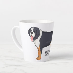 Caneca De Café Latte Imagem de desenho animado de cão da montanha Berne