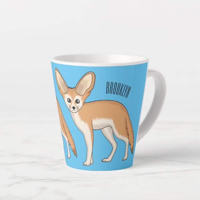 Caneca De Café Latte Imagem de desenho animado de fennec fox (Ângulo direito)
