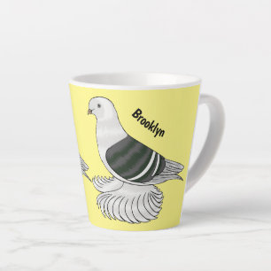 Caneca De Café Latte Imagem de desenho animado do pombo-escudo-saxão