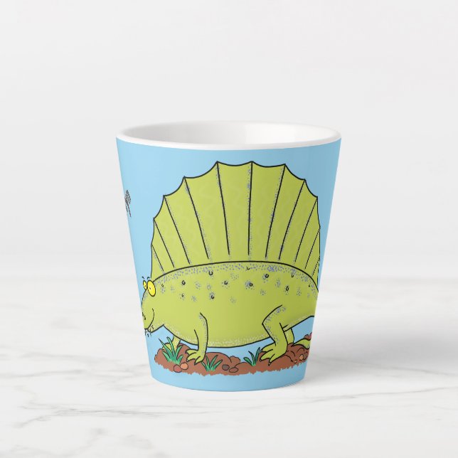 Caneca De Café Latte Imagem de desenho animado verde-claro (Frente)