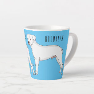 Caneca De Café Latte Imagem do desenho animado do cão Dogo argentino