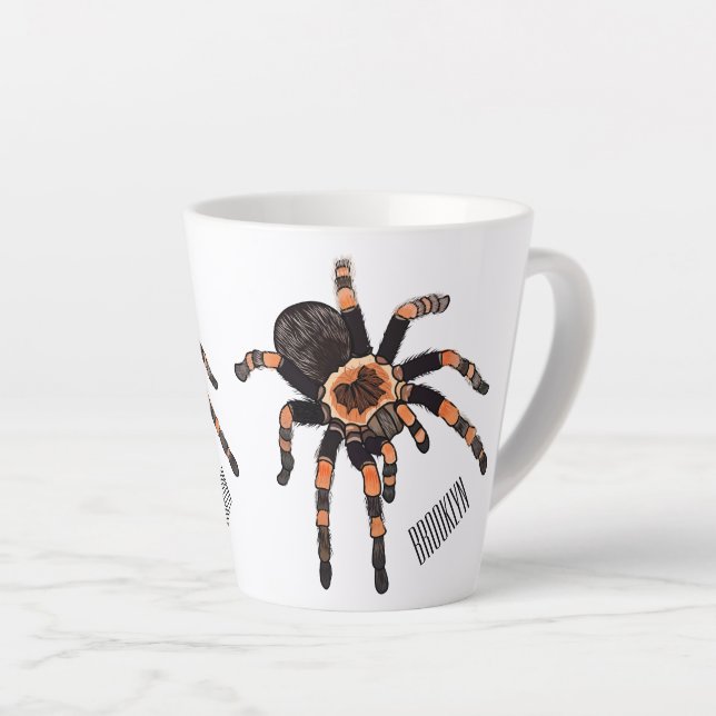 Caneca De Café Latte Imagem do desenho de Tarantula (Ângulo direito)