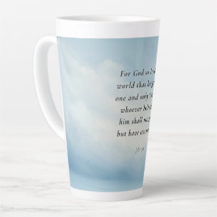Caneca De Café Latte Imagem do versículo bíblico João 3:16