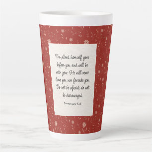 Caneca De Café Latte Imagem do versículo da Bíblia Deuteronômio 31:8