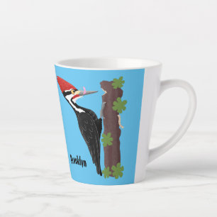 Caneca De Café Latte Imagem engraçada do desenho do pica-pau pileado