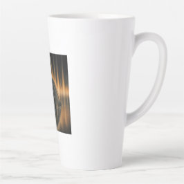 Caneca De Café Latte Imagem Fantasia Bronze Halfdome Em Superfície Refl