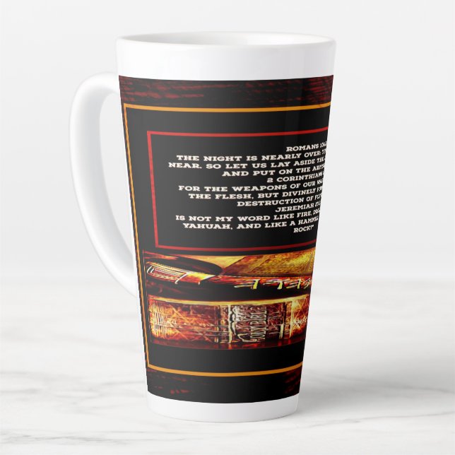 Caneca De Café Latte Imagens de Escritura 02 (Ângulo esquerdo)