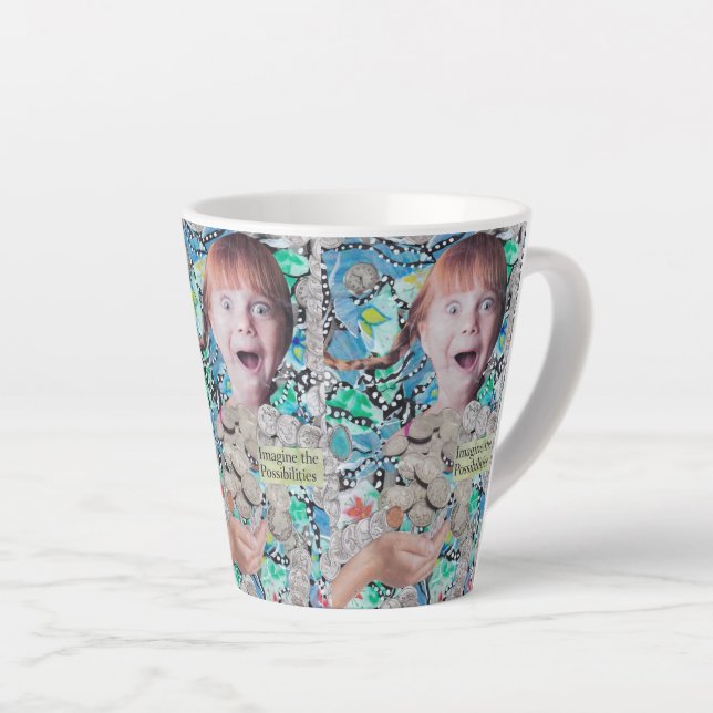 Caneca De Café Latte Imagine as possibilidades (Ângulo direito)