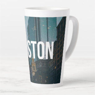 Caneca De Café Latte Impressão da Paisagem Urbana de Boston Antiga - Ar