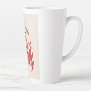 Caneca De Café Latte Impressão de Arte Risograph de Cobra e Espada Ch