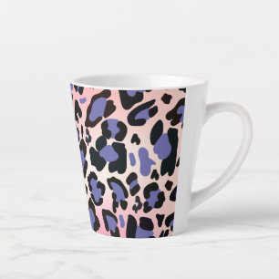 Caneca De Café Latte Impressão de coloração aquosa sem costura, desenha
