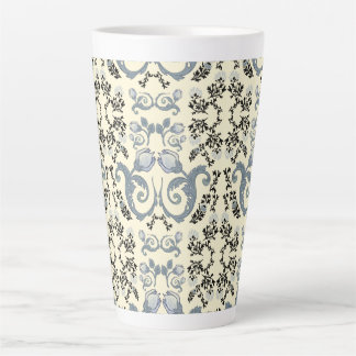 Caneca De Café Latte Impressão Floral Botânica Artes e Ofícios