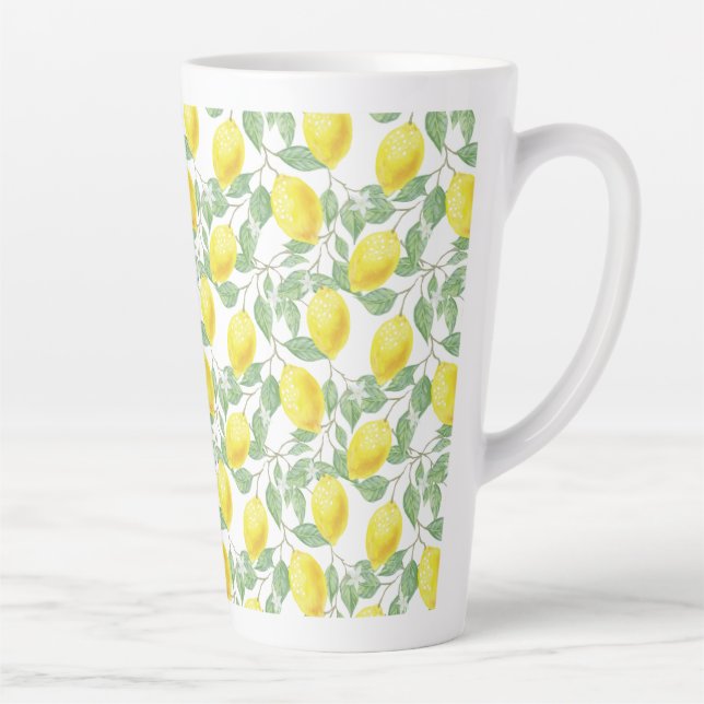 Caneca De Café Latte Impressão Latte Mug-Lemons (Direita)