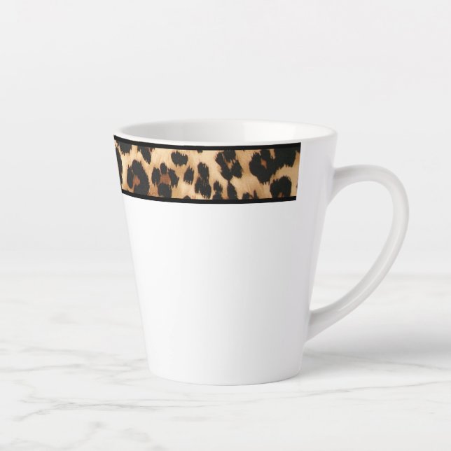 Caneca De Café Latte Impressão Latte Mug-Leopard (Direita)