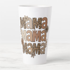 Caneca De Café Latte Impressão Leopardo-da-mãe estética