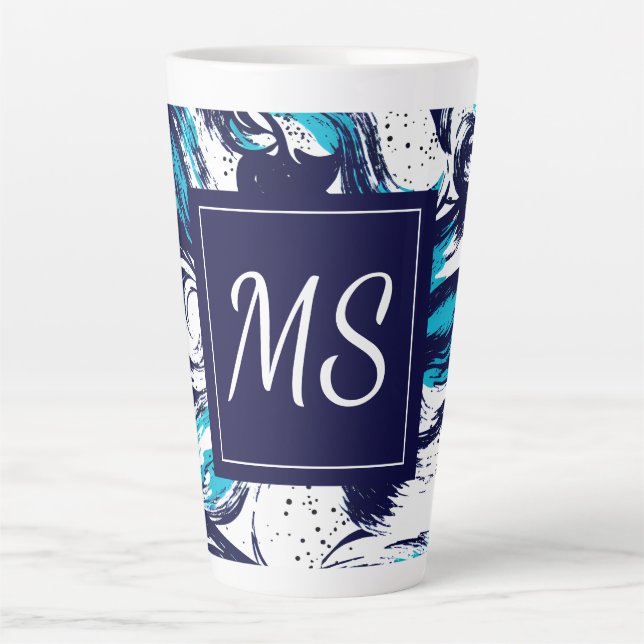 Caneca De Café Latte Impressão para Oceano Profundo Personalizado (Frente)