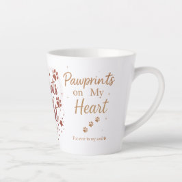 Caneca De Café Latte Impressões digitais no meu coração - Pequeno Pet D