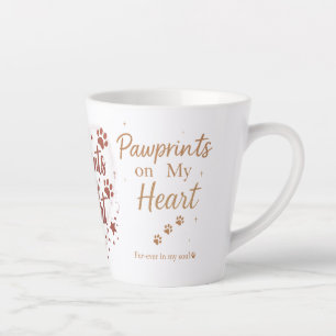 Caneca De Café Latte Impressões digitais no meu coração - Pequeno Pet D