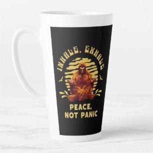 Caneca De Café Latte Inale, Exale Paz, Não Pânico Meditação do Pé-Grand