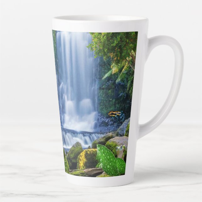 Caneca De Café Latte Incrível Floresta Tropical & Animais (Direita)