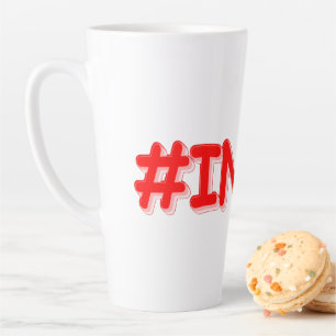 Caneca De Café Latte "#Índia" Design. Comprar Agora