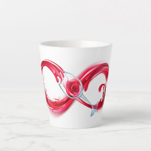 Caneca De Café Latte Infinidade com vinho tinto