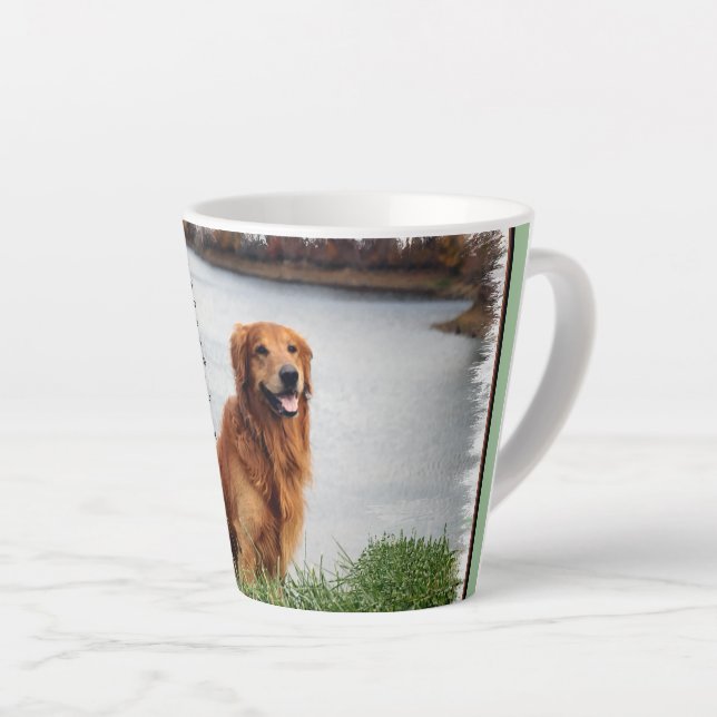 Caneca De Café Latte Inspiração de fé inabalável (Ângulo direito)