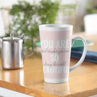 Caneca De Café Latte Inspiração Você É Uma Citação Positiva Tão Bonita