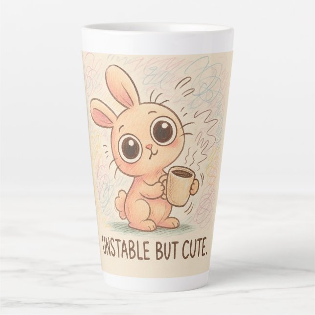 Caneca De Café Latte Instável mas Fofo (Frente)