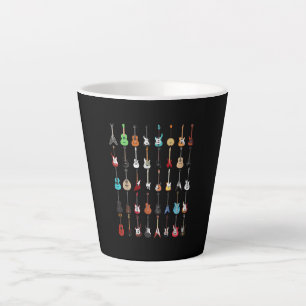 Caneca De Café Latte Instrumento Musical de Violão Rock and Roll