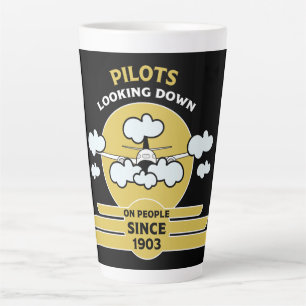 Caneca De Café Latte Instrutor Voador   Escola de Voo   FORMANDO   Pro