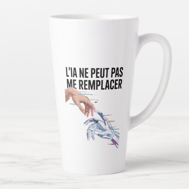 Caneca De Café Latte Inteligência artificial e humanos (Direita)