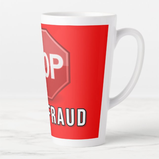 Caneca De Café Latte Interromper Fraude De Votação (Direita)