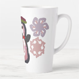 Caneca De Café Latte Inverno do Pinguim