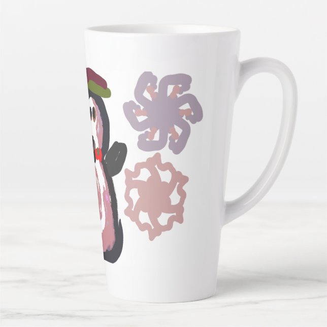 Caneca De Café Latte Inverno do Pinguim  (Direita)