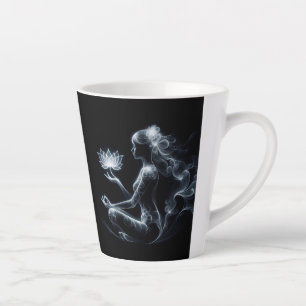 Caneca De Café Latte Ioga Instrutor Lotus Meditação Pose Brilhante