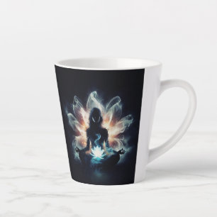 Caneca De Café Latte Ioga Instrutor Meditação Dose Brilhante Lotus