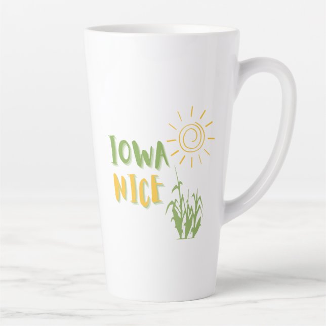 Caneca De Café Latte Iowa Nice Mug para Midwesterners (Direita)