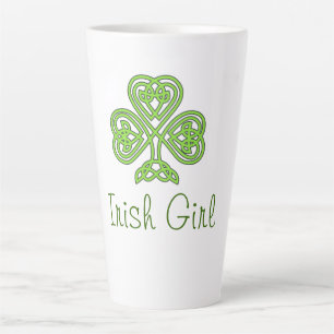 Caneca De Café Latte Irish Girl Celtic Clover