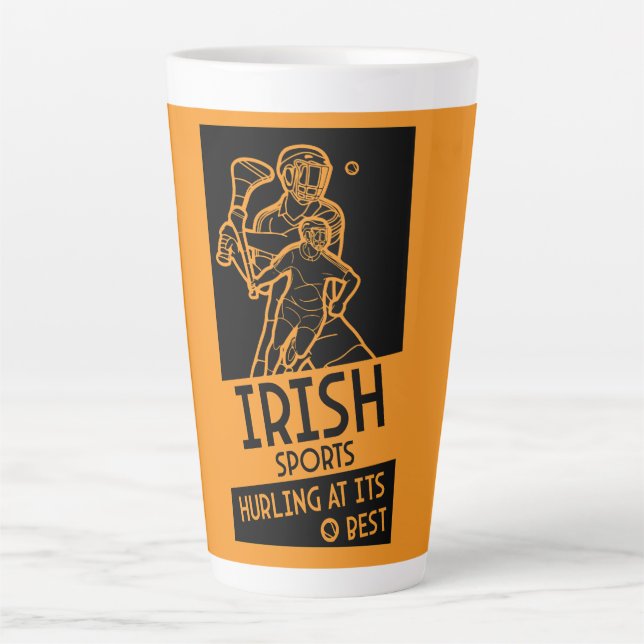 Caneca De Café Latte Irish Hurling Sport (Frente)