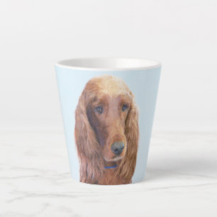 Caneca De Café Latte Irish Setter Painting - Bela Arte Original De Cach