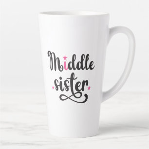Caneca De Café Latte Irmã Média, Estrelas Bonitas