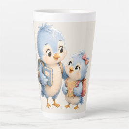 Caneca de Café Latte Irmãos Pássaro Azul