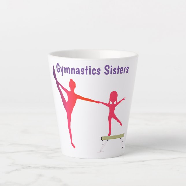 Caneca De Café Latte Irmãs de ginástica (Frente)