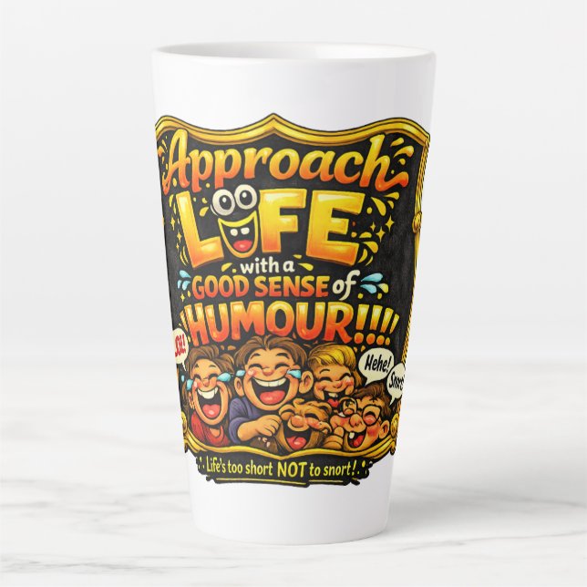 Caneca De Café Latte Irradiar alegria (Frente)