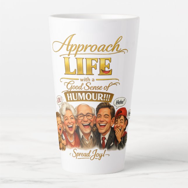 Caneca De Café Latte Irradiar alegria (Frente)