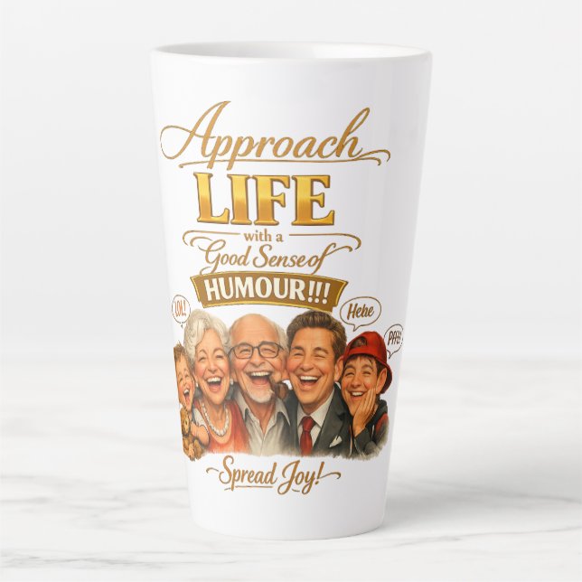 Caneca De Café Latte Irradiar alegria (Frente)