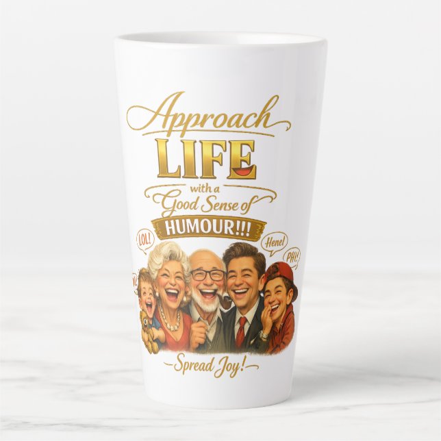 Caneca De Café Latte Irradiar alegria (Frente)