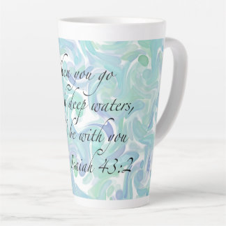 Caneca De Café Latte Isaiah 43:2 Quando você for...